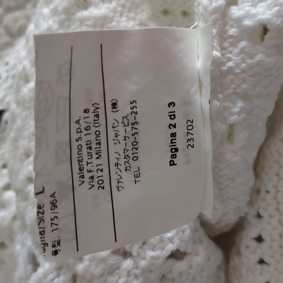 Red Valentino Size Large Crochet Knit Short Sleeve Front Zip Sweater - Picture 11 of 16